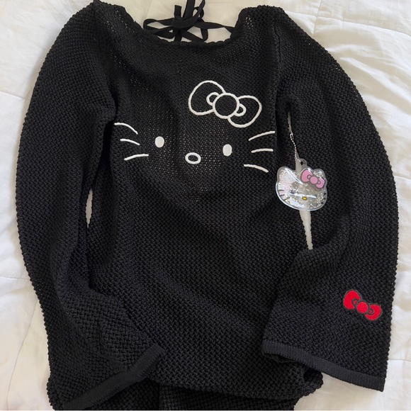 Limited Edition Santio Hello Kitty black knit bikini cover up or summer dress. - Picture 1 of 7